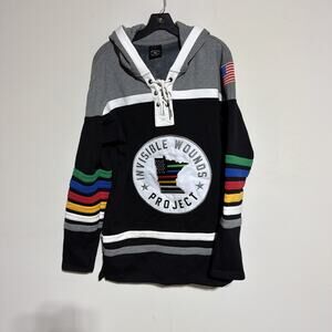 Invisible Wounds‎ Project Hockey Hoodie Large Embroidered Fleece Lined SotaStick